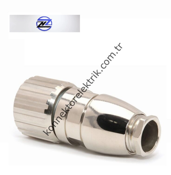 HZ CONNECTORS M23 6 Pin Metal Kasa Uzun Gövde Kablo Tipi Dişi Endüstriyel Konnektör