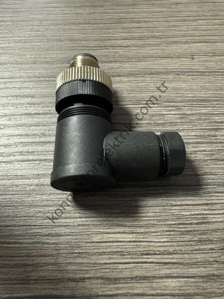 RENHOTEC M12 5 Pin Plastik Kasa  90° Açılı Kablo Tipi Erkek Endüstriyel Konnektör