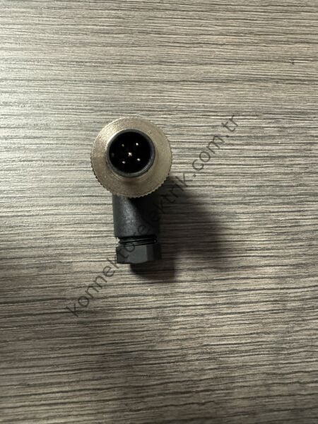 RENHOTEC M12 5 Pin Plastik Kasa  90° Açılı Kablo Tipi Erkek Endüstriyel Konnektör