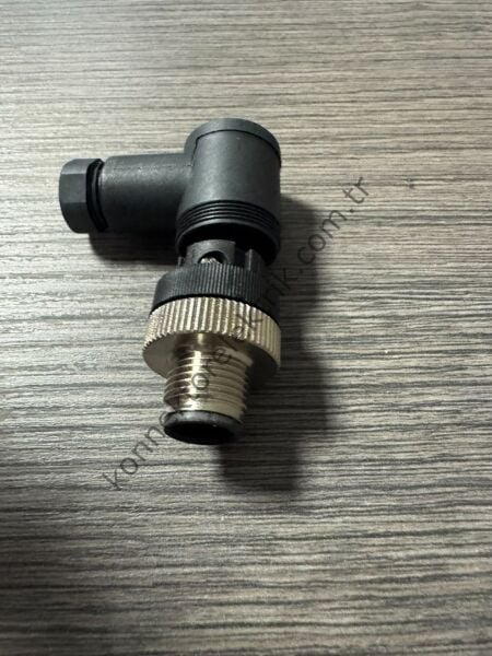 RENHOTEC M12 5 Pin Plastik Kasa  90° Açılı Kablo Tipi Erkek Endüstriyel Konnektör