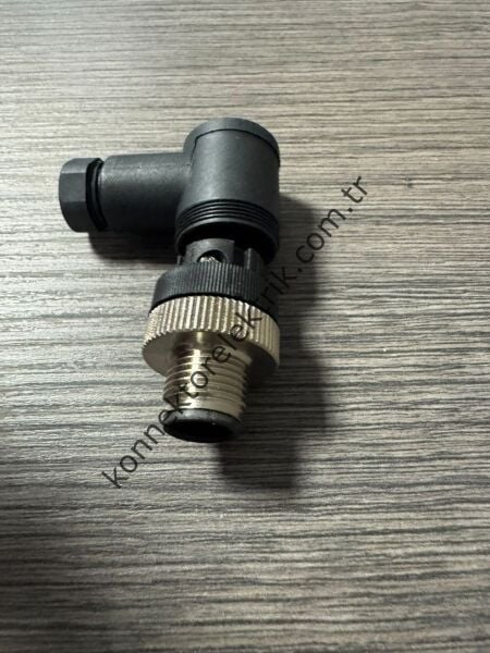 RENHOTEC M12 8 Pin Plastik Kasa  90° Açılı Kablo Tipi Erkek Endüstriyel Konnektör