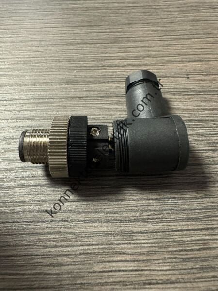 RENHOTEC M12 8 Pin Plastik Kasa  90° Açılı Kablo Tipi Erkek Endüstriyel Konnektör