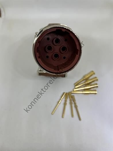 M40 8(4+4) Pin 90° Açılı Panel Tipi Erkek Konnektör