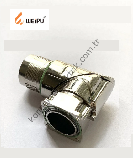 HZ CONNECTORS M23 6 Pin Metal Kasa 90° Açılı Panel Tipi Dişi Endüstriyel Konnektör