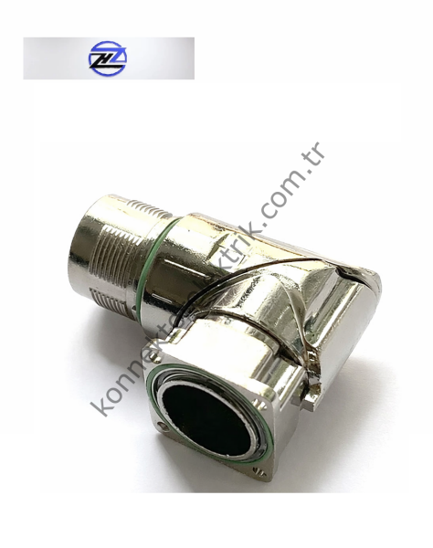 HZ CONNECTORS M23 6 Pin Metal Kasa 90° Açılı Panel Tipi Dişi Endüstriyel Konnektör