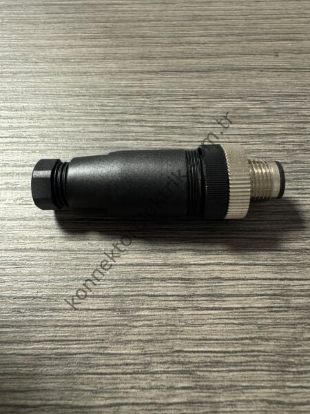 RENHOTEC M12 5 Pin Plastik Kasa Kablo Tipi Erkek Endüstriyel Konnektör