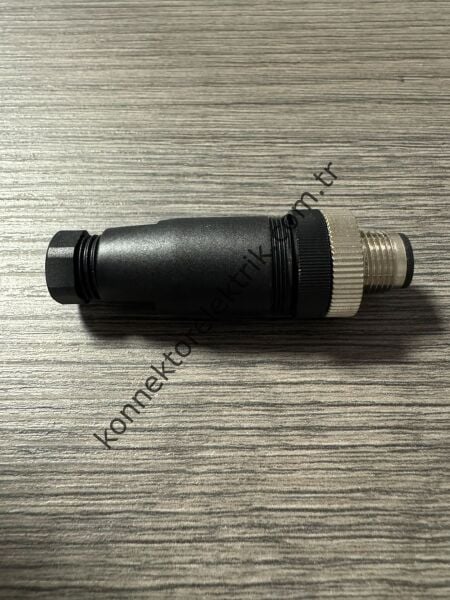 RENHOTEC M12 8 Pin Plastik Kasa Kablo Tipi Erkek Endüstriyel Konnektör