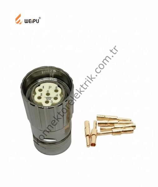 HZ CONNECTORS M23 6 Pin Metal Kasa Kablo Tipi Erkek Endüstriyel Konnektör