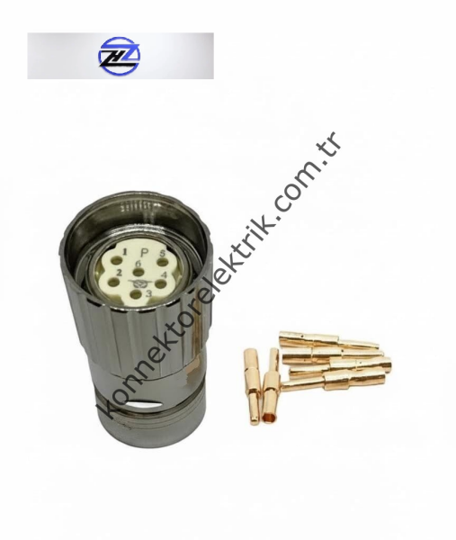 HZ CONNECTORS M23 6 Pin Metal Kasa Kablo Tipi Erkek Endüstriyel Konnektör