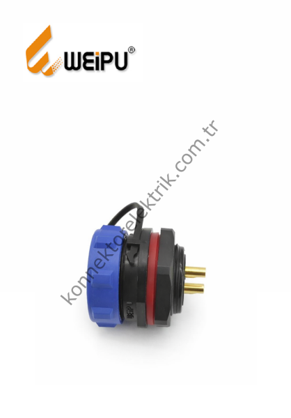 WEIPU SP2112/P2 2 Pin IP68 Plastik Kasa Panel Tipi Erkek Su Geçirmez Konnektör