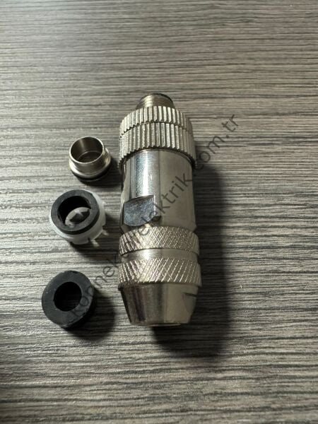 RENHOTEC M12 5 Pin Metal Kasa Kablo Tipi Erkek Endüstriyel Konnektör