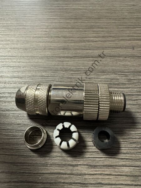RENHOTEC M12 5 Pin Metal Kasa Kablo Tipi Erkek Endüstriyel Konnektör
