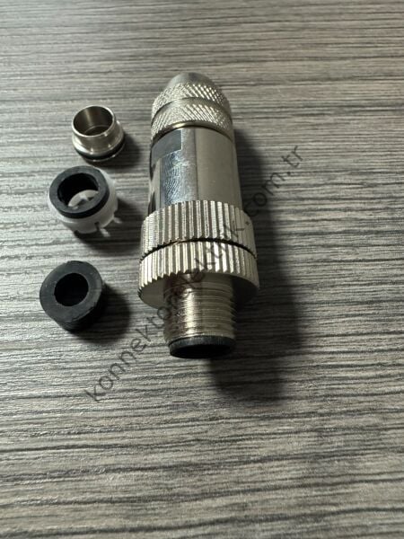 RENHOTEC M12 5 Pin Metal Kasa Kablo Tipi Erkek Endüstriyel Konnektör
