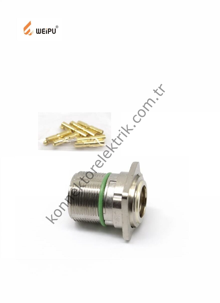 HZ CONNECTORS M23 6 Pin Metal Kasa Panel Tipi Dişi Endüstriyel Konnektör