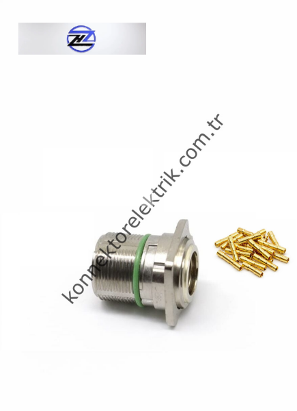 HZ CONNECTORS M23 6 Pin Metal Kasa Panel Tipi Dişi Endüstriyel Konnektör