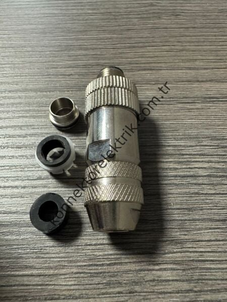 RENHOTEC M12 8 Pin Metal Kasa Kablo Tipi Erkek Endüstriyel Konnektör