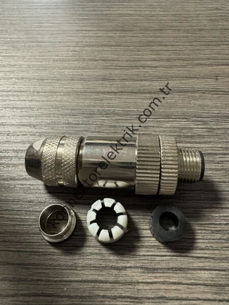 RENHOTEC M12 8 Pin Metal Kasa Kablo Tipi Erkek Endüstriyel Konnektör