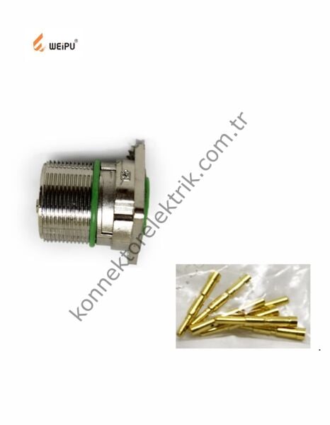 HZ CONNECTORS  M23 6 Pin Metal Kasa Panel Tipi Erkek Endüstriyel Konnektör