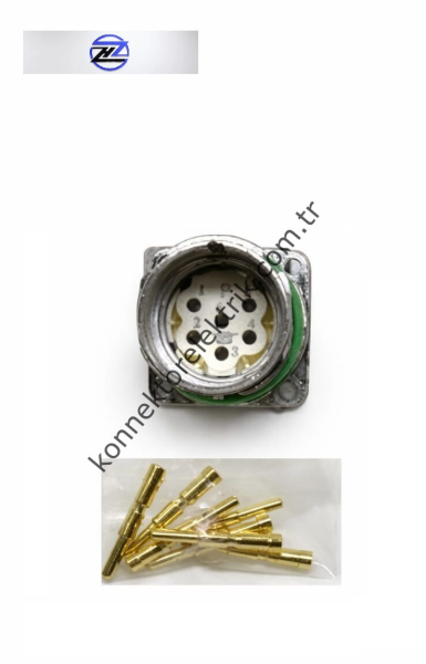 HZ CONNECTORS  M23 6 Pin Metal Kasa Panel Tipi Erkek Endüstriyel Konnektör