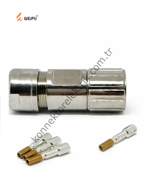 HZ CONNECTORS M23 4 Pin Metal Kasa Kablo Tipi Dişi Endüstriyel Konnektör (SIEMENS 6FX2003-0LL13 Muadil)