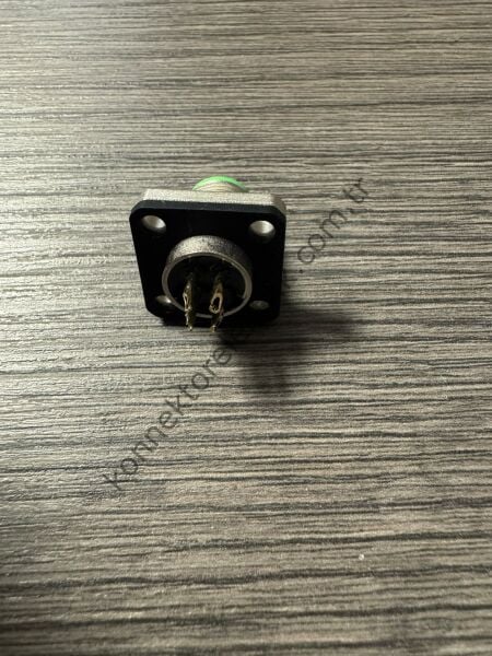 RENHOTEC M12 4 Pin Kare Flanş Metal Kasa Panel Tipi Erkek Endüstriyel Konnektör