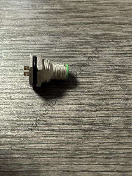 RENHOTEC M12 Önden Somunlu 4 Pin Metal Kasa Panel Tipi Erkek Endüstriyel Konnektör