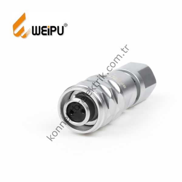 WEIPU SF610/S2 2 Pin IP67 Metal Kasa Kablo Tipi Dişi Su Geçirmez Konnektör