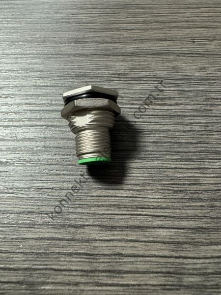RENHOTEC M12 Önden Somunlu 5 Pin Metal Kasa Panel Tipi Erkek Endüstriyel Konnektör