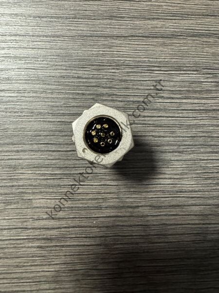 RENHOTEC M12 Önden Somunlu 8 Pin Metal Kasa Panel Tipi Erkek Endüstriyel Konnektör