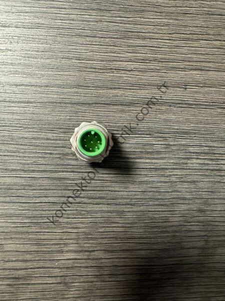 RENHOTEC M12 Önden Somunlu 8 Pin Metal Kasa Panel Tipi Erkek Endüstriyel Konnektör
