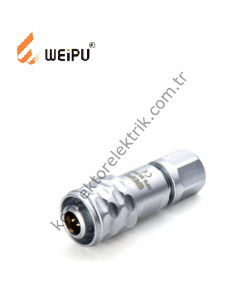 WEIPU SF610/P2 2 Pin IP67 Metal Kasa Kablo Tipi Erkek Su Geçirmez Konnektör
