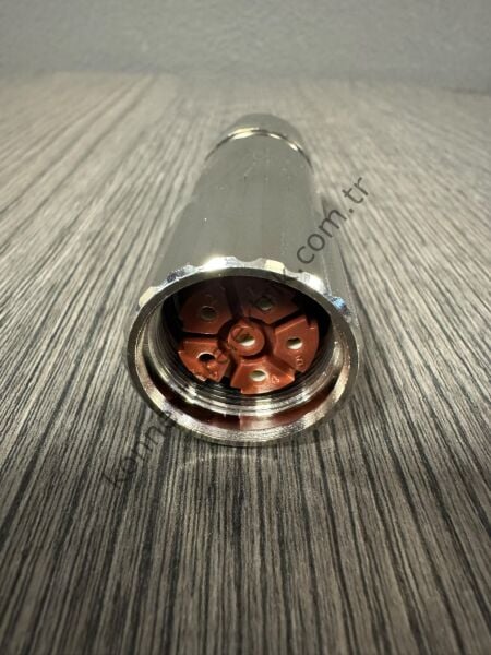 RENHOTEC M23 6 Pin Metal Kasa Uzun Gövde Kablo Tipi Dişi Endüstriyel Konnektör