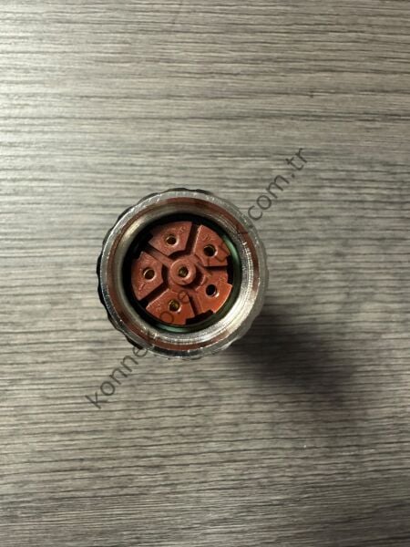 RENHOTEC M23 6 Pin Metal Kasa Uzun Gövde Kablo Tipi Dişi Endüstriyel Konnektör