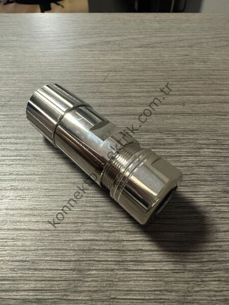 RENHOTEC M23 6 Pin Metal Kasa Uzun Gövde Kablo Tipi Dişi Endüstriyel Konnektör