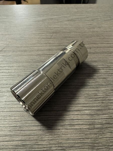 RENHOTEC M23 6 Pin Metal Kasa Uzun Gövde Kablo Tipi Dişi Endüstriyel Konnektör