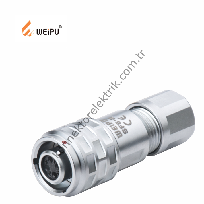 WEIPU SF610/S4 4 Pin IP67 Metal Kasa Kablo Tipi Dişi Su Geçirmez Konnektör