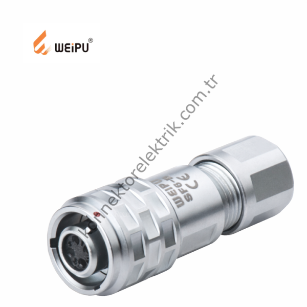 WEIPU SF610/S4 4 Pin IP67 Metal Kasa Kablo Tipi Dişi Su Geçirmez Konnektör