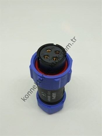 WEIPU SP2110/S4 4 Pin IP68 Plastik Kasa Kablo Tipi Dişi Su Geçirmez Konnektör