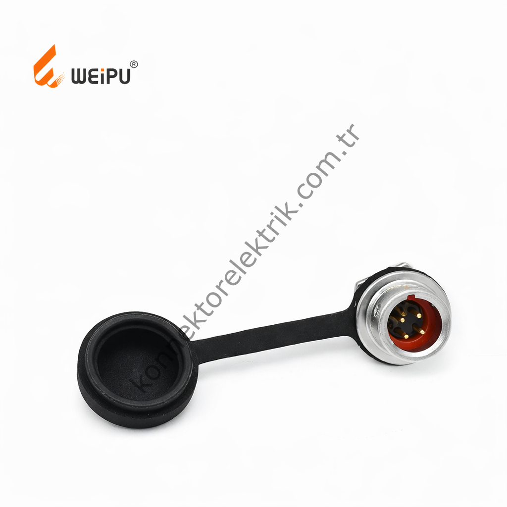 WEIPU SF612/P4 4 Pin IP67 Metal Kasa Panel Tipi Erkek Su Geçirmez Konnektör