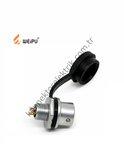 WEIPU SF612/P5 5 Pin IP67 Metal Kasa Panel Tipi Erkek Su Geçirmez Konnektör