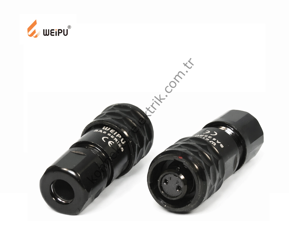 WEIPU SA610/S2 2 Pin IP67 Hafifletilmiş Metal Kasa Kablo Tipi Dişi Su Geçirmez Konnektör