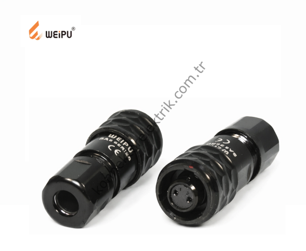 WEIPU SA610/S2 2 Pin IP67 Hafifletilmiş Metal Kasa Kablo Tipi Dişi Su Geçirmez Konnektör