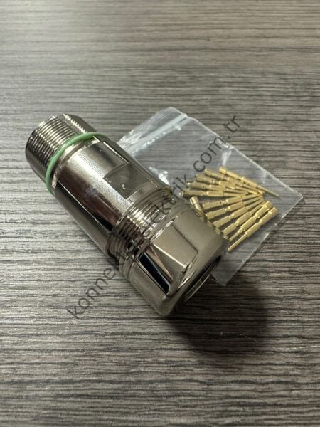 RENHOTEC M23 12 Pin Metal Kasa Karşıt Kablo Tipi Erkek Endüstriyel Konnektör