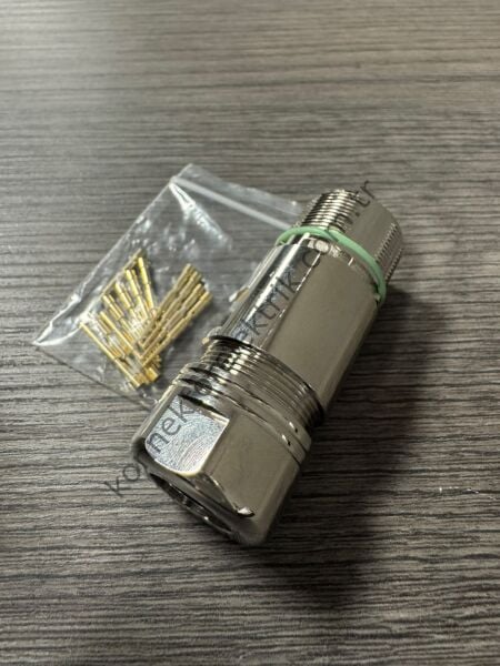 RENHOTEC M23 12 Pin Metal Kasa Karşıt Kablo Tipi Erkek Endüstriyel Konnektör