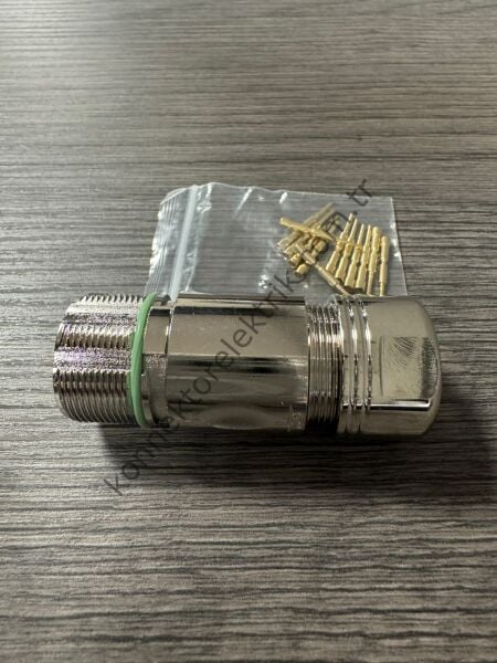 RENHOTEC M23 12 Pin Metal Kasa Karşıt Kablo Tipi Erkek Endüstriyel Konnektör