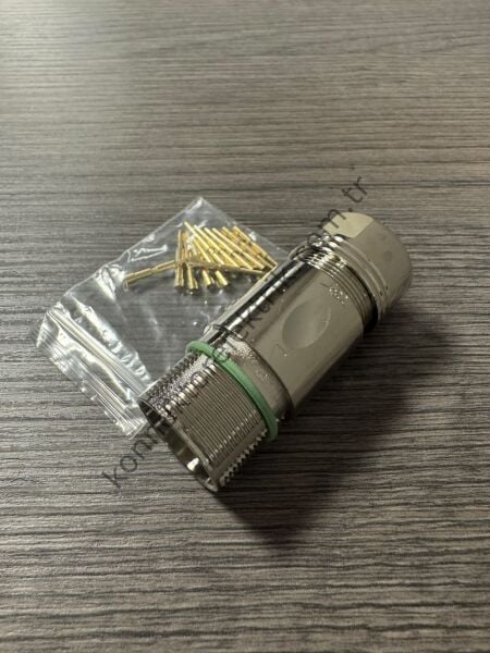 RENHOTEC M23 12 Pin Metal Kasa Karşıt Kablo Tipi Erkek Endüstriyel Konnektör