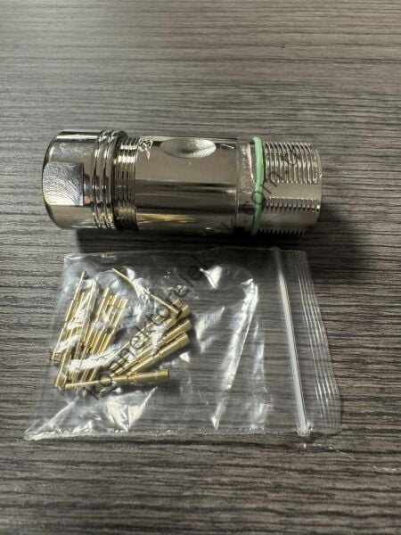 RENHOTEC M23 12 Pin Metal Kasa Karşıt Kablo Tipi Erkek Endüstriyel Konnektör