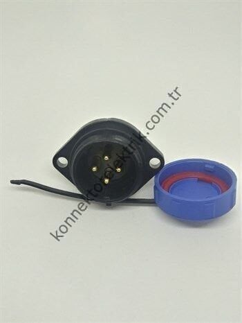 WEIPU SP2113/P4 4 Pin IP68 Plastik Kasa Panel Tipi Erkek Su Geçirmez Konnektör