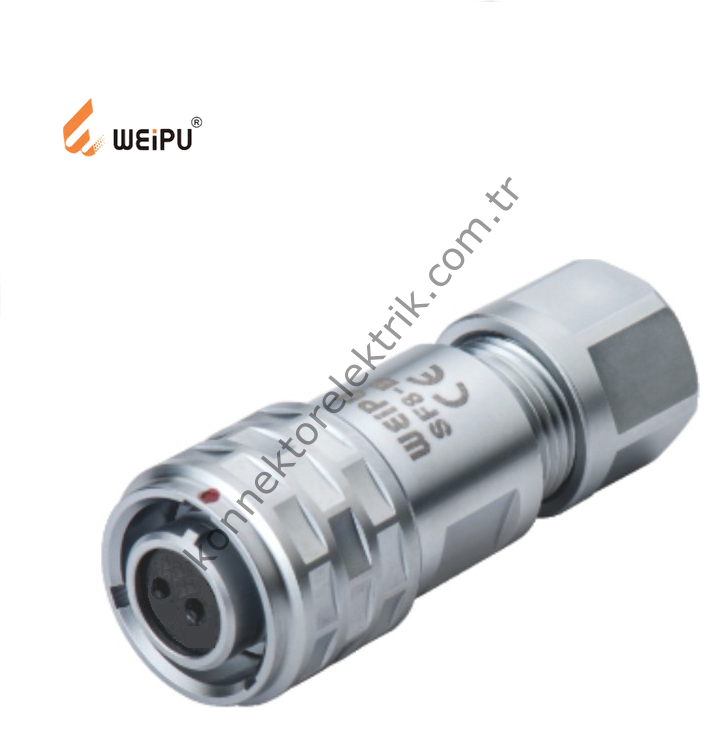 WEIPU SF810/S2 2 Pin IP67 Metal Kasa Kablo Tipi Dişi Su Geçirmez Konnektör