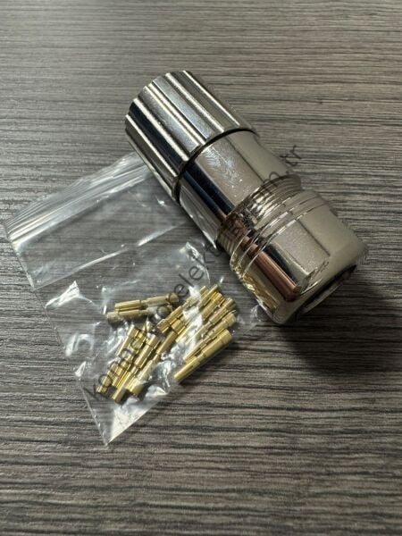 RENHOTEC M23 12 Pin Metal Kasa Kablo Tipi Dişi Endüstriyel Konnektör